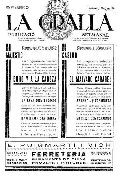 La Gralla, 1/3/1936 [Issue]