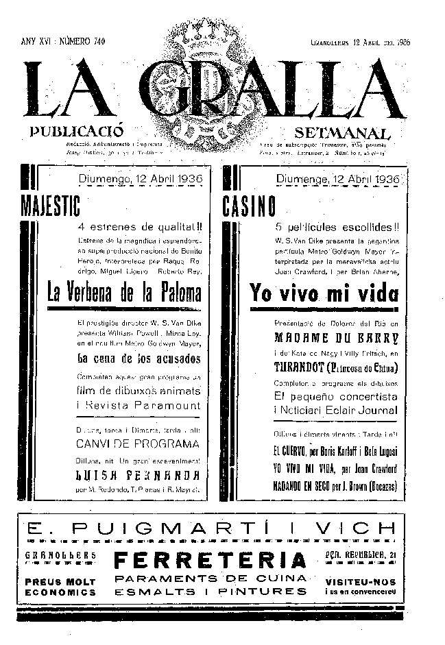 La Gralla, 12/4/1936 [Issue]