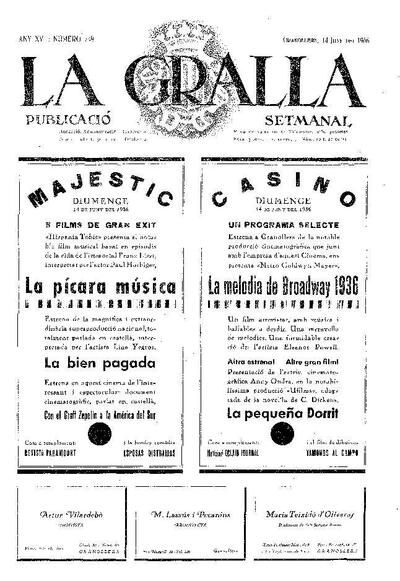 La Gralla, 14/6/1936 [Issue]