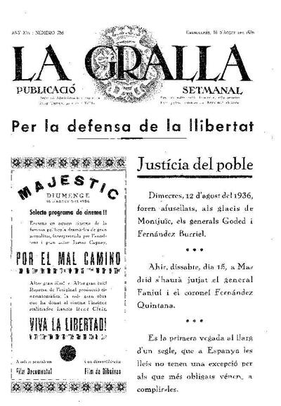 La Gralla, 16/8/1936 [Issue]