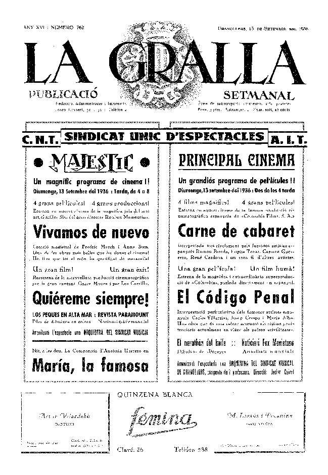 La Gralla, 13/9/1936 [Ejemplar]