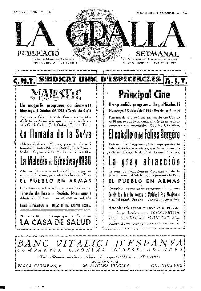 La Gralla, 4/10/1936 [Issue]