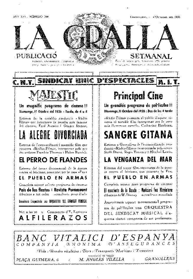La Gralla, 11/10/1936 [Issue]