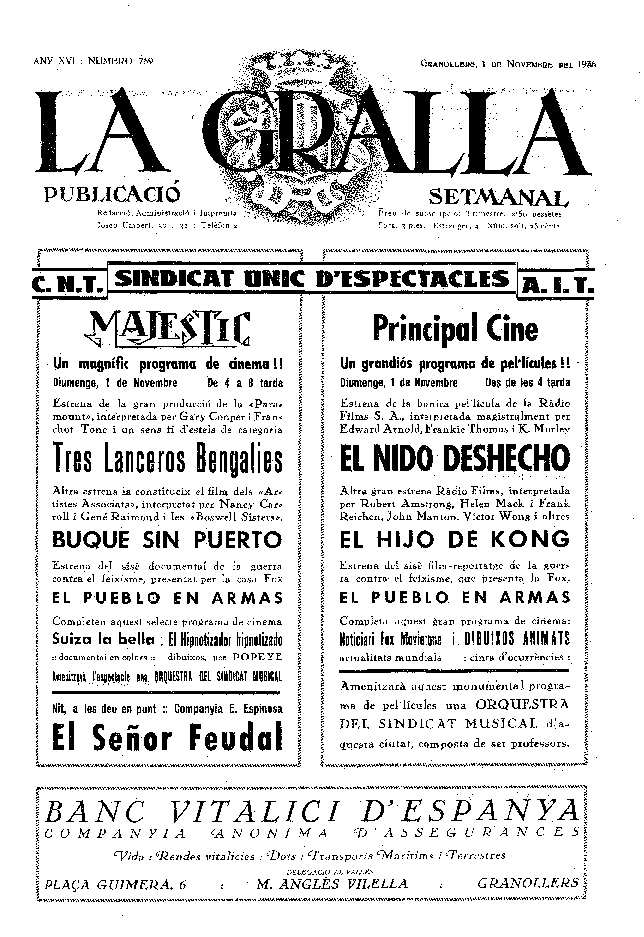 La Gralla, 1/11/1936 [Issue]