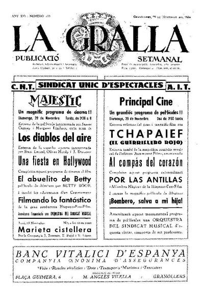 La Gralla, 29/11/1936 [Issue]