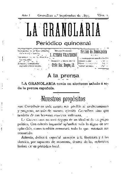La Granolaria, 1/9/1894 [Issue]