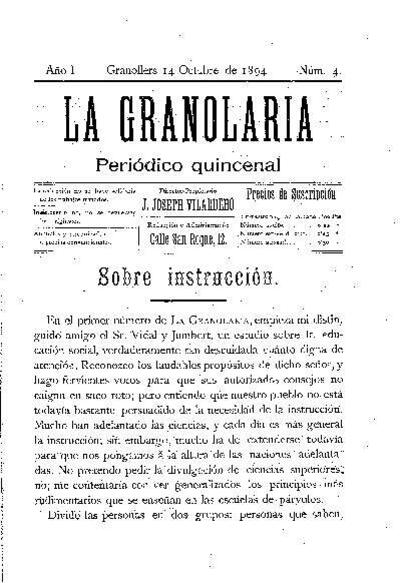La Granolaria, 14/10/1894 [Issue]