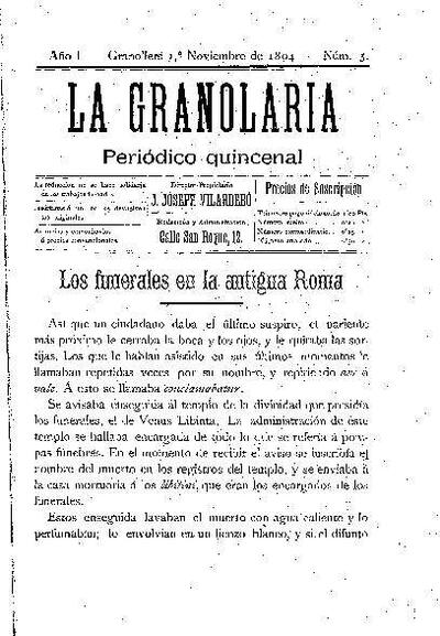 La Granolaria, 1/11/1894 [Issue]