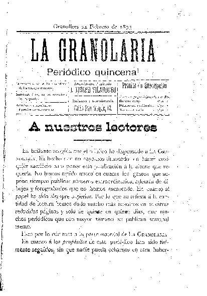 La Granolaria, 24/2/1895 [Ejemplar]