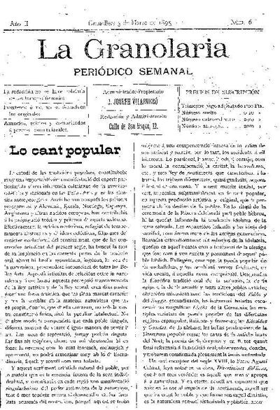 La Granolaria, 3/3/1895 [Ejemplar]