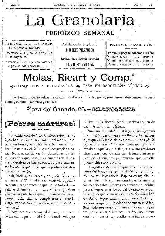La Granolaria, 7/4/1895 [Ejemplar]