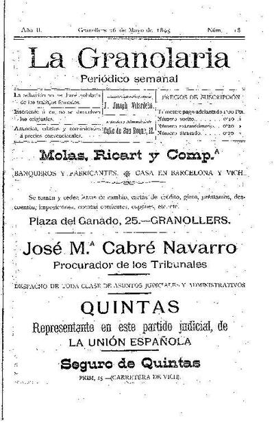 La Granolaria, 26/5/1895 [Issue]