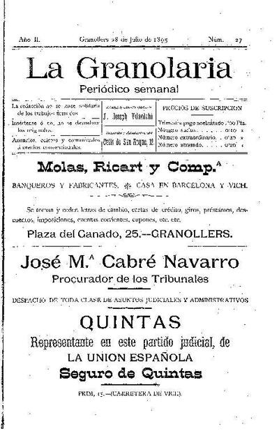La Granolaria, 28/7/1895 [Exemplar]
