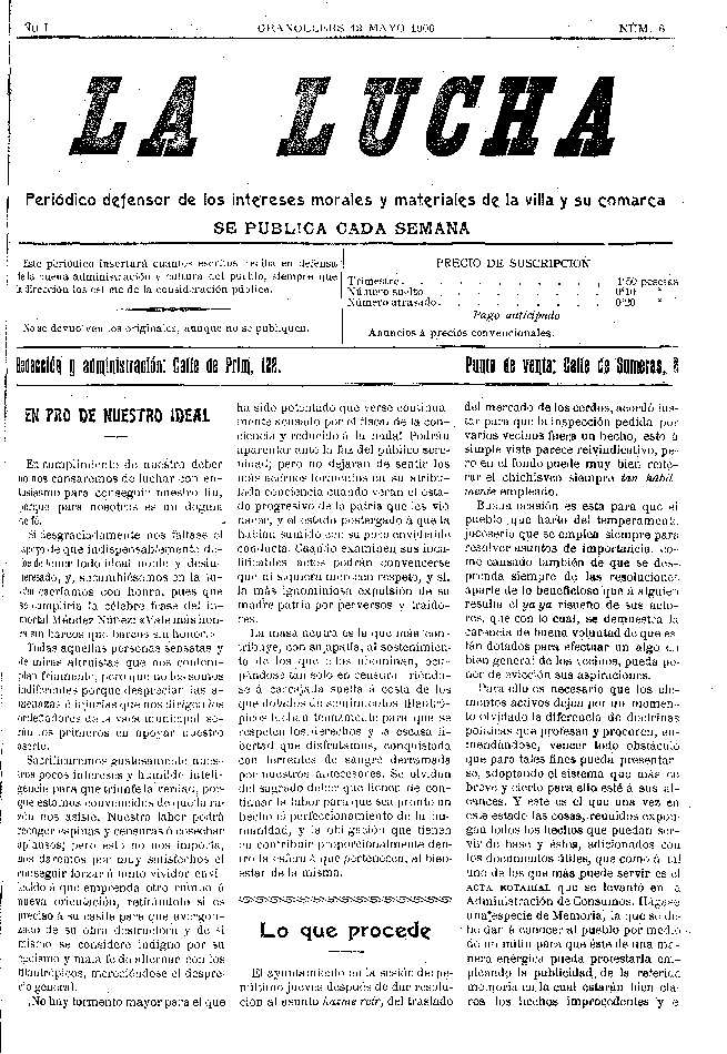 La Lucha, 12/5/1906 [Issue]