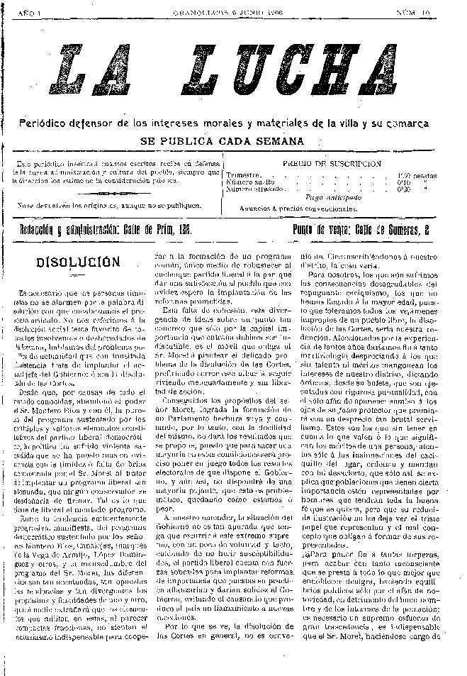 La Lucha, 9/6/1906 [Ejemplar]