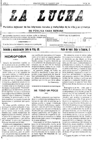La Lucha, 25/8/1906 [Exemplar]