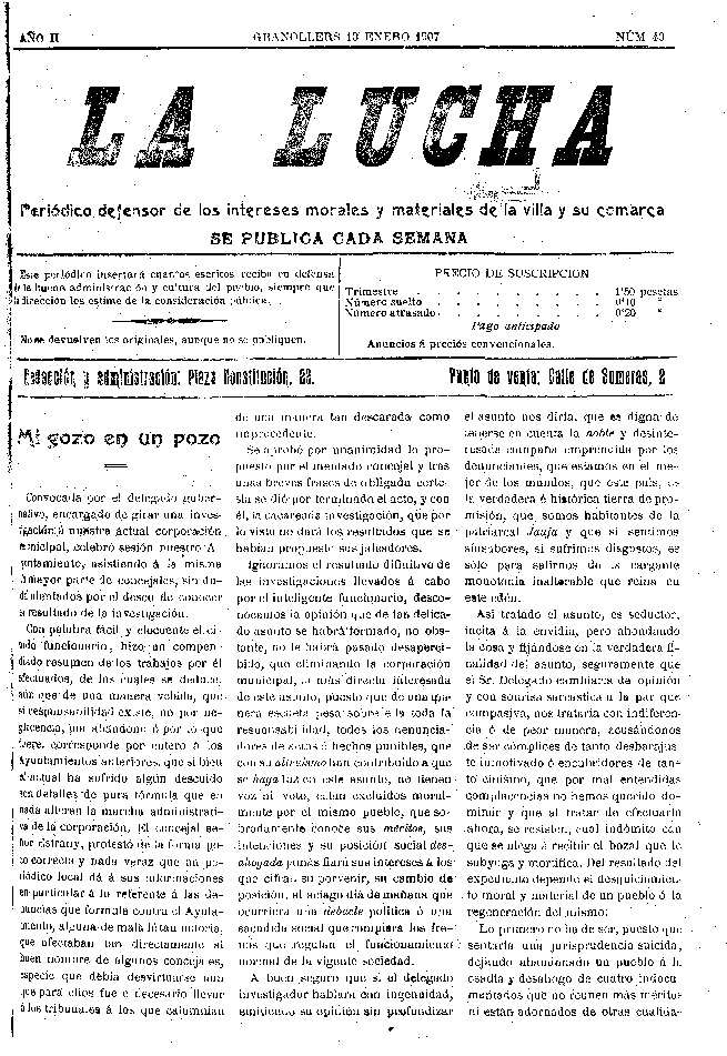 La Lucha, 13/1/1907 [Exemplar]