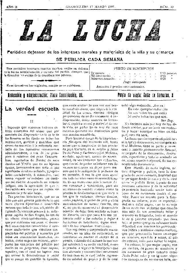 La Lucha, 17/3/1907 [Exemplar]