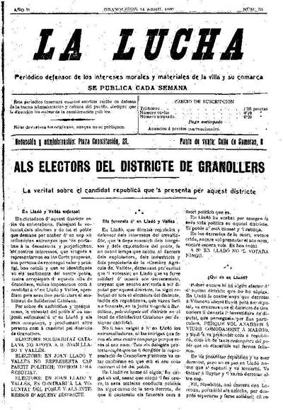 La Lucha, 14/4/1907 [Exemplar]