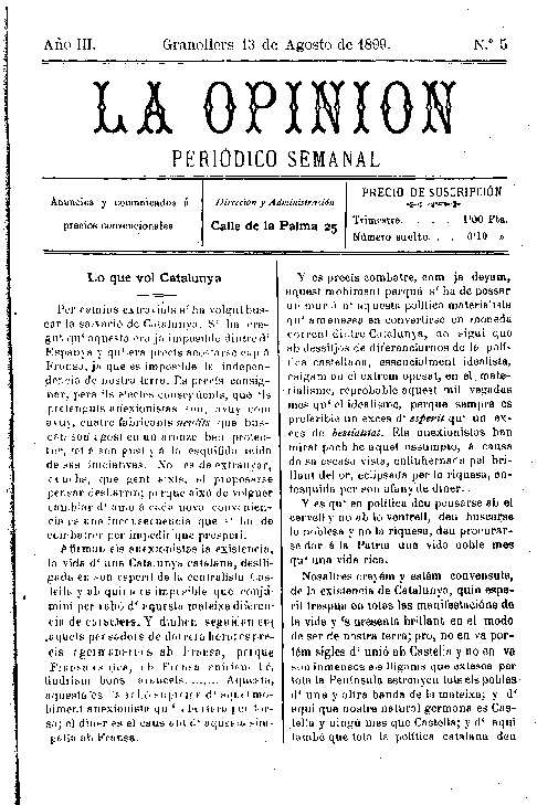 La Opinión, 13/8/1899 [Issue]