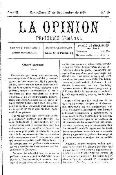 La Opinión, 17/9/1899 [Ejemplar]