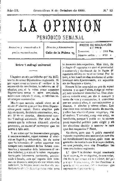 La Opinión, 8/10/1899 [Issue]