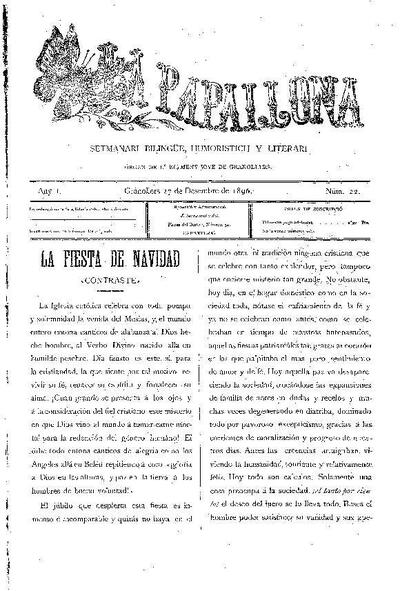 La Papallona, 27/12/1896 [Issue]