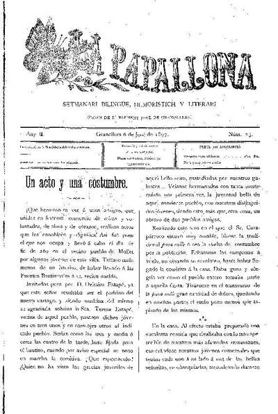 La Papallona, 6/1/1897 [Ejemplar]