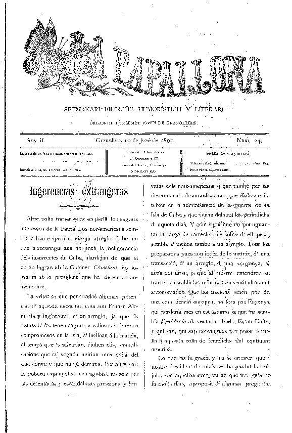 La Papallona, 10/1/1897 [Ejemplar]