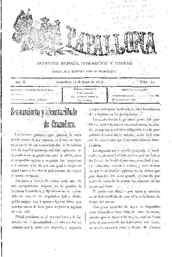 La Papallona, 17/1/1897 [Issue]