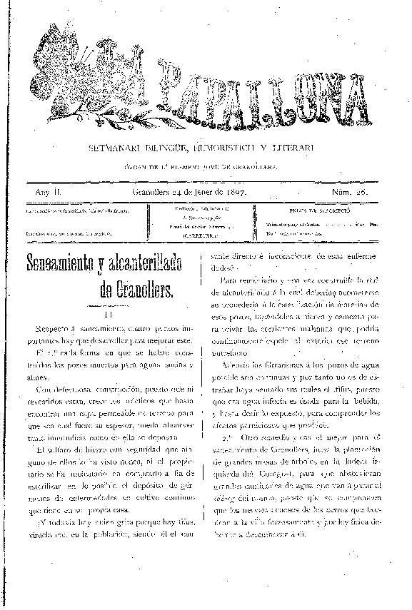 La Papallona, 24/1/1897 [Issue]