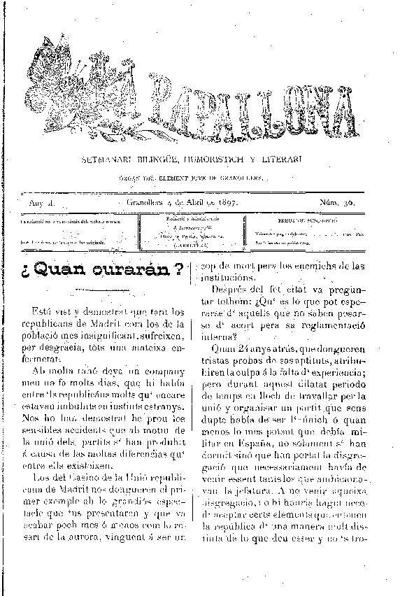 La Papallona, 4/4/1897 [Exemplar]
