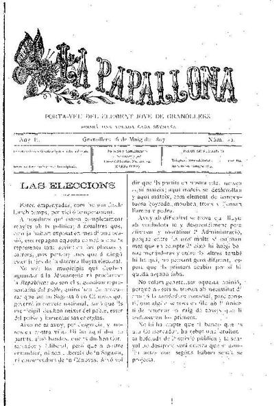 La Papallona, 16/5/1897 [Issue]