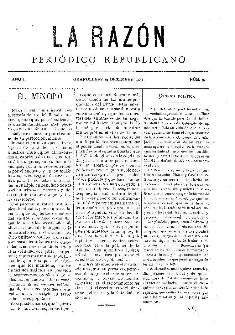 La Razón, 19/12/1903 [Issue]
