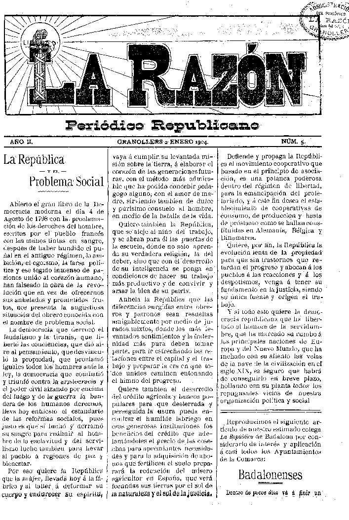 La Razón, 2/1/1904 [Issue]