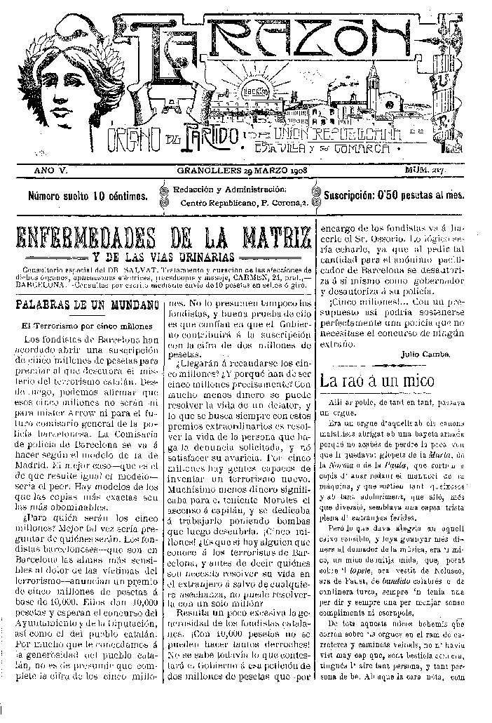 La Razón, 29/3/1908 [Issue]