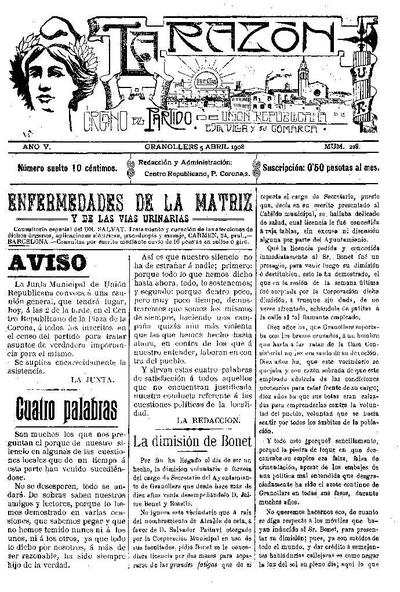 La Razón, 5/4/1908 [Issue]