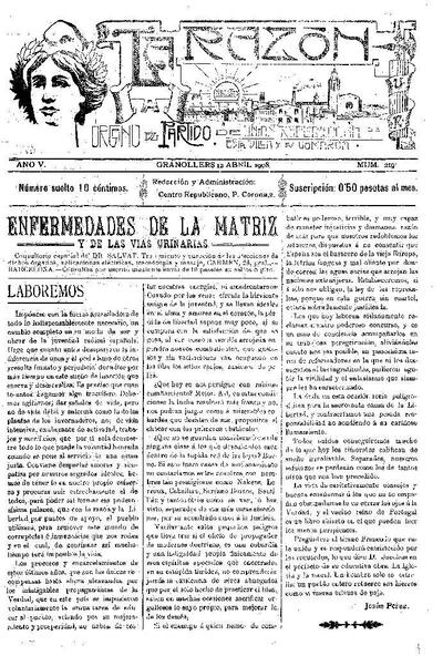 La Razón, 12/4/1908 [Ejemplar]