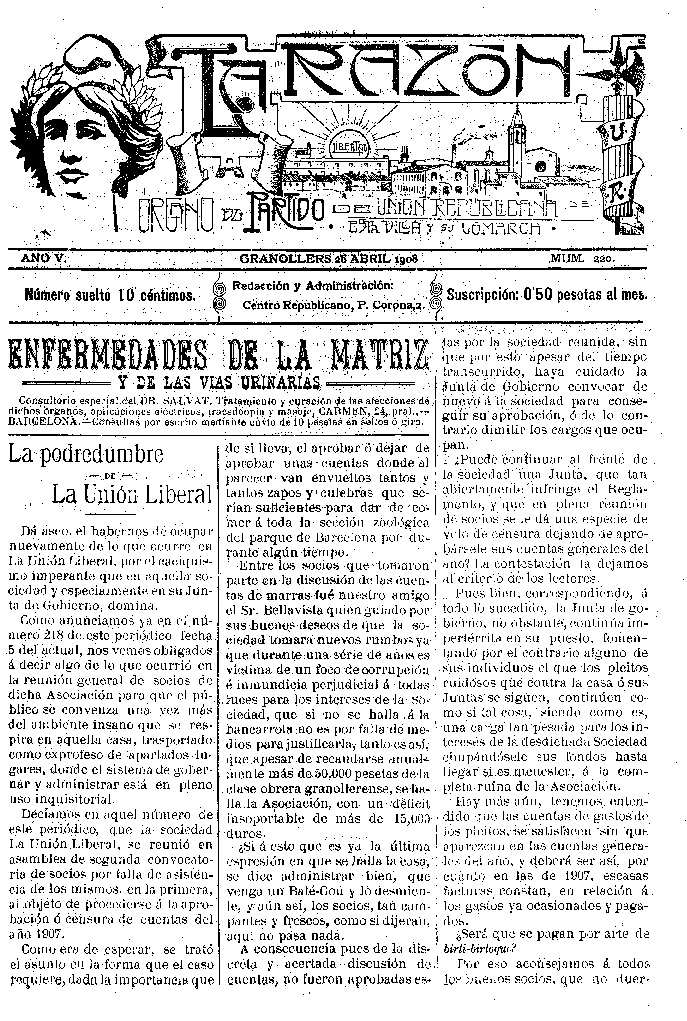 La Razón, 26/4/1908 [Issue]