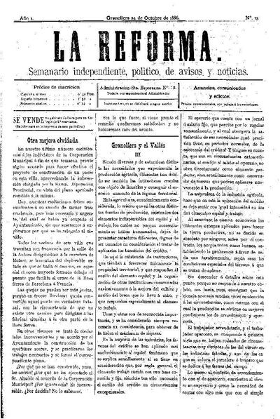 La Reforma, 24/10/1886 [Ejemplar]