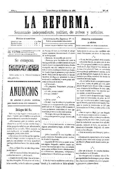 La Reforma, 31/10/1886 [Exemplar]