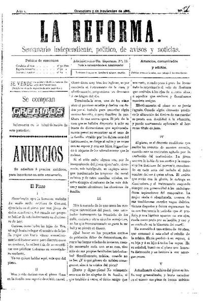 La Reforma, 7/11/1886 [Ejemplar]