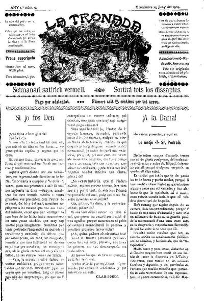 La Tronada, 25/6/1904 [Issue]