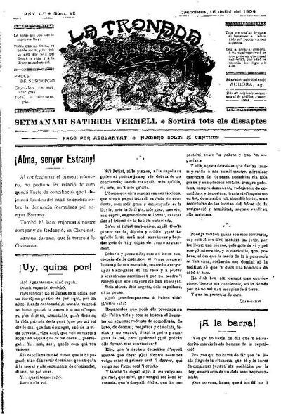 La Tronada, 16/7/1904 [Exemplar]