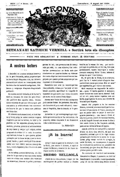 La Tronada, 6/8/1904 [Ejemplar]