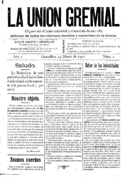 La Unión Gremial, 19/3/1901 [Issue]