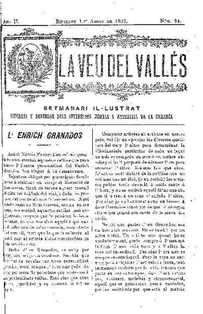 La Veu del Vallès, 1/8/1897 [Issue]