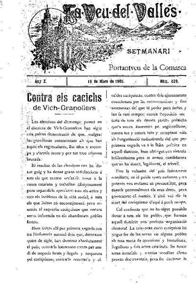 La Veu del Vallès, 18/3/1905 [Issue]