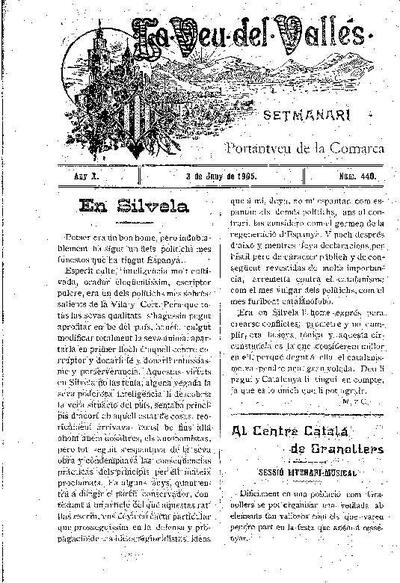 La Veu del Vallès, 3/6/1905 [Issue]