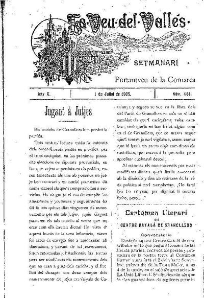 La Veu del Vallès, 1/7/1905 [Ejemplar]